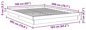 ΠΛΑΙΣΙΟ ΚΡΕΒΑΤΙΟΥ ΧΩΡΙΣ ΣΤΡΩΜΑ 160X200 CM ΜΑΣΙΦ ΞΥΛΟ ΔΡΥΣ 3315731