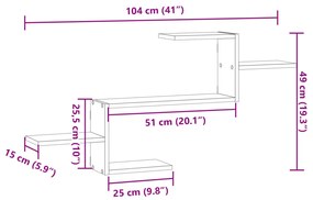 ΡΑΦΙ ΤΟΙΧΟΥ ΜΑΥΡΗ 104X15X49 ΕΚ. ΑΠΟ ΕΠΕΞΕΡΓΑΣΜΕΝΟ ΞΥΛΟ 853201