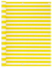 vidaXL Διαχωριστικό Βεράντας Κίτρινο / Λευκό 120 x 400 εκ. από HDPE