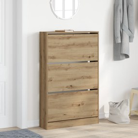vidaXL Ντουλάπα Παπουτσιών Καρυδιά 80x21x125,5 εκ Επεξεργασμένο Ξύλο