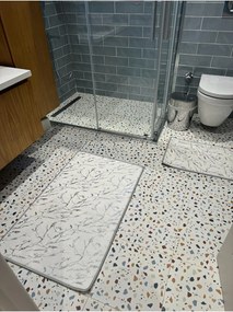Stewehome Σετ 2 τεμαχίων μπανμπού χαλιών μπάνιου με αντιολισθητική δερμάτινη βάση και ψηφιακή εκτύπωση 60x100x6 cm