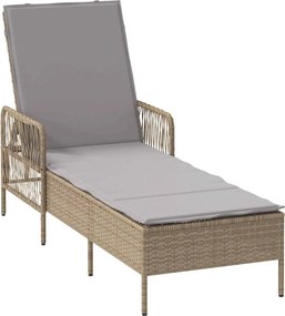 vidaXL Ξαπλώστρα Μπέζ και Ανοιχτό Γκρι 200 x 55 x 92 εκ.