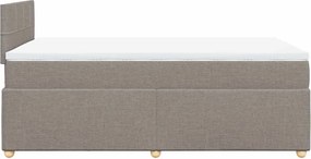 vidaXL Κρεβάτι Boxspring με Στρώμα Taupe 120x190 εκ. Υφασμάτινο