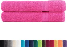 vidaXL Πετσέτες Premium SOLUND 2Τεμ. Ροζ 100x200 εκ. 600 γρ/μ²