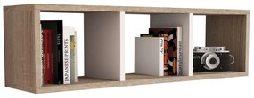 Ραφιέρα Τοίχου Μελαμίνης Sonama & Λευκό 90x22x25,6Υ Εκ.