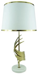 Intrahome Επιτραπέζιο φωτιστικό Astral intrahome Ε27 χρυσό μέταλλο-λευκό ύφασμα Φ35x68εκ | SKU: INTRAPA-411111129