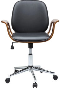 Καρέκλα γραφείου Patron Walnut Καφέ 66,5x56x101 εκ - Μαύρο