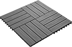 vidaXL Πλάκα Κατασκευής 3D Σχεδίαση 11 pcs Γκρι 30 x 30 cm WPC
