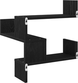 vidaXL Ράφι Τοίχου με ράφι 2 pcs Μαύρη Οξυά 40 x 40 x 49,5 εκ.