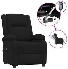 vidaXL Πολυθρόνα Ανακλινόμενη Ηλεκτρική Μαύρη Υφασμάτινη