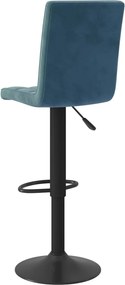 vidaXL Σκαμπό Μπαρ 2 τεμ. Μπλε Βελούδινα
