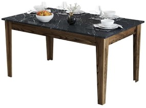 Τραπέζι Με Αποθηκευτικό Χώρο HM9507.05 145x88x75cm Walnut-Black-White Μελαμίνη