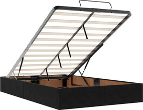 vidaXL Κρεβάτι Ottoman με στρώμα Μαύρο 120 x 190 cm Βελούδο
