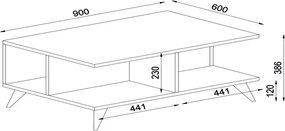 Τραπεζάκι σαλονιού Sedra Megapap χρώμα λευκό 90x60x38,6εκ.