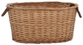 vidaXL Καλάθι Καυσόξυλων με Λαβές Μεταφοράς 56x40x28 εκ. Φυσική Ιτιά