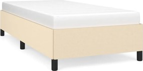 vidaXL Σκελετός Κρεβατιού Χωρίς Στρώμα Κρεμ 100 x 200 εκ. Υφασμάτινο