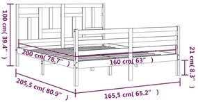 ΠΛΑΙΣΙΟ ΚΡΕΒΑΤΙΟΥ ΜΕ ΚΕΦΑΛΑΡΙ ΛΕΥΚΟ 160X200 ΕΚ. ΜΑΣΙΦ ΞΥΛΟ 3194972