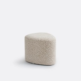 Πουφ τρίγωνο από υλικό μπουκλέ με λεοπάρ μοτίβο, JUJOA