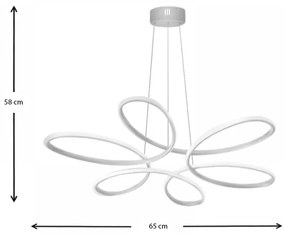 Φωτιστικό οροφής Led Herring Megapap μεταλλικό χρώμα λευκό 65x65x58εκ.