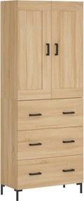 vidaXL Ντουλάπι Sonoma δρυς 69,5 x 34 x 180 εκ. από Επεξεργασμένο Ξύλο