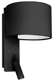 Φωτιστικό Τοίχου - Απλίκα Fold 64305 E27 max 15W Mε Reader 3W 3000K 200Lm Black Faro Barcelona