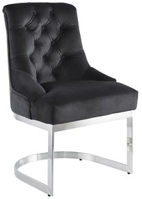 Καρέκλα Τραπεζαρίας DKD Home Decor Μαύρο Ασημί 60 x 58 x 93 cm