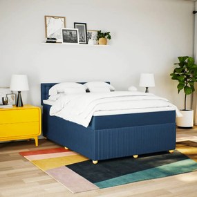 ΚΡΕΒΑΤΙ BOXSPRING ΜΕ ΣΤΡΩΜΑ ΜΠΛΕ 140X190 ΕΚ. ΥΦΑΣΜΑΤΙΝΟ 3287471