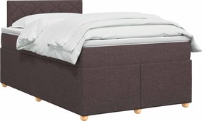 vidaXL Κρεβάτι box spring με στρώμα Σκούρο Καφέ 120 x 190 cm Ύφασμα