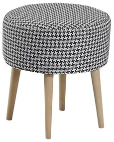 Σκαμπό ADA Houndstooth Ανθρακί Ύφασμα 40x43cm - 14870116 - 14870116