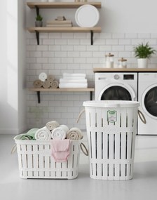 Stewehome Σετ καλάθι ρούχων και σάκος ρούχων μπάνιου από πλαστικό 55x35x58.5 cm