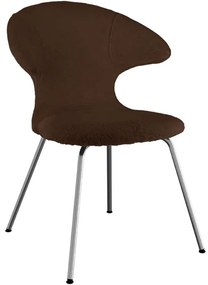 Καρέκλα Τραπεζαρίας Time Flies Teddy Bear 590-19C5901-2 57x59x83cm Brown-Chrome Umage Steel,Polyester