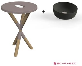 Scarabeo Cross 2501F0-9852 Sand (Μπεζ Ματ) Πάγκος Με Νιπτήρα Glam Andresia Ø33εκ.