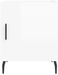 vidaXL Κομοδίνα 2 τεμ. Γυαλ. Λευκό 40 x 40 x 50 εκ. από Επεξεργ. Ξύλο