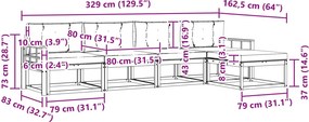 vidaXL Σειρά Καναπέ Εξωτερικού 4 pcs Άσπρο και Ανθρακί Πολυεστέρας