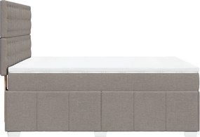 vidaXL Κρεβάτι Boxspring με Στρώμα Taupe 140x200 εκ. Υφασμάτινο