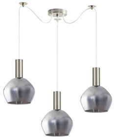 Φωτιστικό Οροφής  SE21-NM-4-GL2-NM3 ADEPT TUBE Nickel Matt Pendant Smoked Glass+ - 77-8401 - 51W - 100W - 77-8401