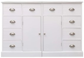vidaXL Ντουλάπι με 10 Συρτάρια Λευκό 113 x 30 x 79 εκ. από Ξύλο