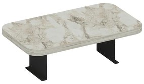 Βοηθητικό τραπεζάκι Linea I όψη γκρι μάρμαρο - μαύρα μεταλλικά πόδια 20x35x10 εκ. 20x35x10 εκ.