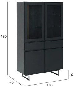 Tokyo Display Cabinet Black Oak
