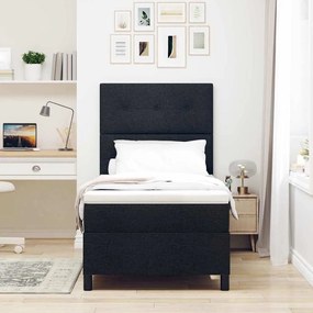 vidaXL Κρεβάτι με ελατήρια με στρώμα Μαύρο 80 x 200 cm ύφασμα