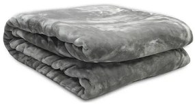 Κουβέρτα βελούδινη Iris Grey Υπέρδιπλη (220x240)