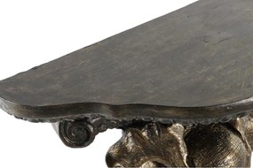 Ράφια DKD Home Decor Ελέφαντας Χρυσό Ρητίνη (36,5 x 16,5 x 36 cm)