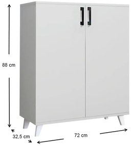 Ντουλάπι κουζίνας/μπάνιου - Παπουτσοθήκη Lilly Megapap χρώμα λευκό 72x32,5x88εκ.