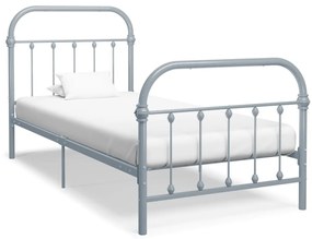 vidaXL Πλαίσιο Κρεβατιού Γκρι 90 x 200 εκ. Μεταλλικό
