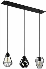 Φωτιστικό Οροφής - Ράγα 43581 Distaff 3/E27 Black Eglo Metal