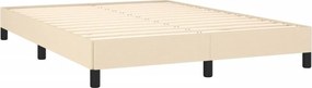 vidaXL Σκελετός Κρεβατιού Χωρίς Στρώμα Κρεμ 140x200 εκ.Υφασμάτινο