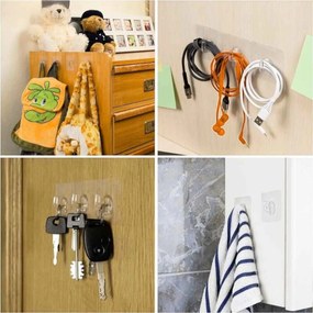 Διάφανη Αυτοκόλλητη Κρεμάστρα Γάντζος Τοίχου Φ3.50cm