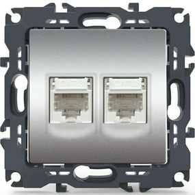 Πρίζα Τηλεφώνου Χωνευτή Prime 1000113103 2xRJ11 CAT3 Aluminium Aca