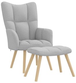vidaXL Καρέκλα χαλάρωσης με υποπόδιο Cloud Grey Fabric