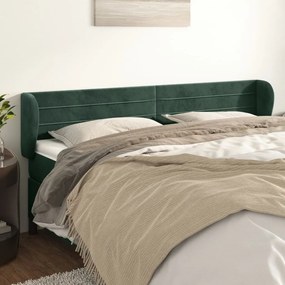 Κεφαλάρι με Πτερύγια Σκούρο Πράσινο 163x23x78/88 εκ. Βελούδινο 3117341